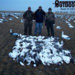 This mixed party group managed to be the high field for the year with this 103 bird day on a South Dakota snow goose hunt 3/24/07