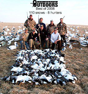 When the UT boys roll into town it is a sure sign the snow goose hunting is going to pick up. Here they have the high field for the year with 110 snow geese.