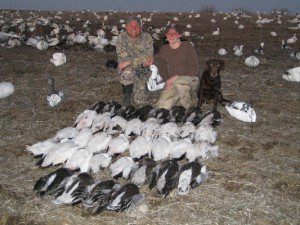 Husband and wife enjoy a successful hunt in early March.