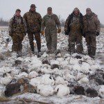First day of our 2009 season. This group of hunters shot 90 birds Feb 13, 2009 as a snow storm roll through the area.