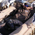 Guide Billy Martin waiting for the next flock of snow geese on our South Dakota snow goose hunts.