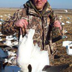 Lucky hunter with a banded snow goose.