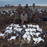 Here is the Weiss party. He has hunted with us for about 10 years. They are good shots and always seem to do well. This day they shot 52 snow geese.