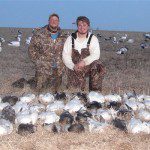 Snow goose guide Jake Groth and friend DJ enjoyed an afternoon hunt in Missouri.