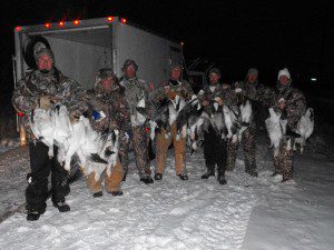 Who says you can't kill snow geese in the snow? Another successful snowy snow goose hunt.