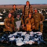 Fathers and sons enjoys a Missouri snow goose hunt.