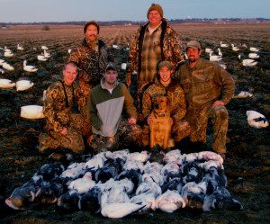 Fathers and sons enjoys a Missouri snow goose hunt.
