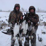 Only two member of this party decided to brave the elements for the morning hunt on this snowy day but they were rewarded nicely for their dedication.