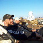 Owner Tracy Northup enjoys a day in the field hunting snow geese with the other guides after completing the extremely challenging 2010 spring season.