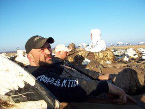 Owner Tracy Northup enjoys a day in the field hunting snow geese with the other guides after completing the extremely challenging 2010 spring season.