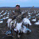 Clint displaying some trophy snow geese