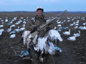 Clint displaying some trophy snow geese