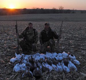 A beautiful sunset at the end of the snow goose hunt.