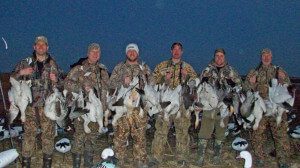 There are three condition required to make a good day in the field snow goose hunting. They are the right weather conditions, good shooting, and a little luck. This group had all three on this spring snow goose hunt.