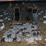 These 4 hunters started a day earlier than the rest of their party and the snow geese cooperated.