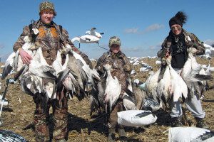 This group of youth hunters had a good time hunting snow geese in 2012.