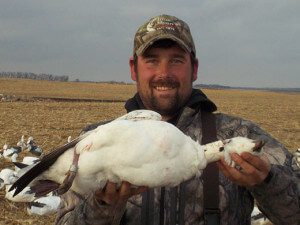 This was one of the guides hunt in North Dakota. Up North Outdoors guide Tryg Koch won the drawn for the Ross goose with a white neck collar.