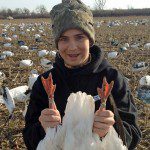 First time snow goose hunter with a double banded snow. The second band was a $100 reward band. It was also our first day in the field in NW Missouri. 2013.