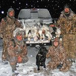Regardless of the weather we hunt unless it becomes hazardous. These hunters braved the elements and were rewarded with a successful hunt.
